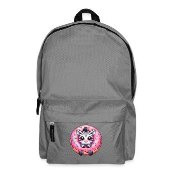 Lustiges Zebra Donut Süßigkeit Nachtisch Comic - Rucksack - Mittelgrau - Vorne