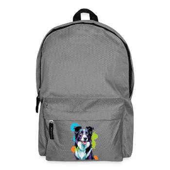 Colorful Border Collie - Backpack - elephant grey - Front