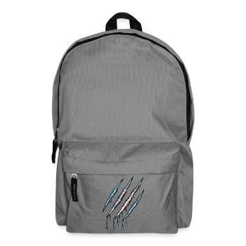 Transgender Pride Claw - Trans Flag Scratch Trace - Backpack - elephant grey - Front