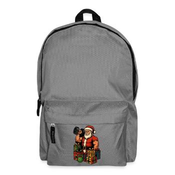 Fitness Santa mit Geschenken - Rucksack - Mittelgrau - Vorne