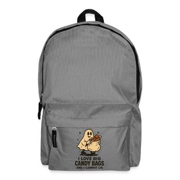 Ich liebe große Süßigkeitentüten Halloween lustiger Spruch Geist - Rucksack - Mittelgrau - Vorne