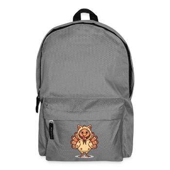 Drôle de chat de dinde Thanksgiving - Sac à dos - gris éléphant - Devant