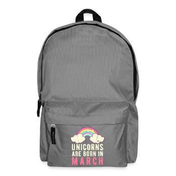 Unicorns are born in March Birthday - Backpack - elephant grey - Front