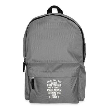 Ich bin in diesem Alter Kalender Lustiges Zitat - Rucksack - Mittelgrau - Vorne
