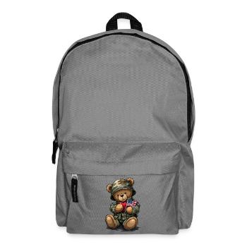 Camouflage bear with heart and flag - Backpack - elephant grey - Front