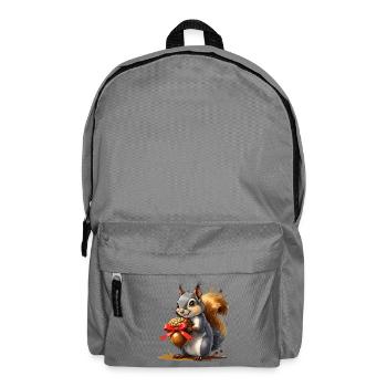 Eichhörnchen mit roter Eichel - Rucksack - Mittelgrau - Vorne
