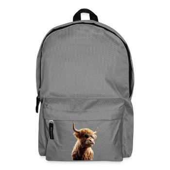 Cow Highland Cow Highland Cattle Cattle Farm Cows - Backpack - elephant grey - Front