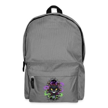 Graffiti Cat Neon - Backpack - elephant grey - Front