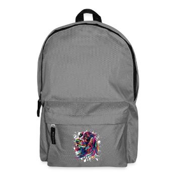 Bunter Hundeporträt Splashes - Rucksack - Mittelgrau - Vorne