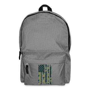 USA Flagge Camo Camouflage Militär Army - Rucksack - Mittelgrau - Vorne