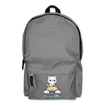 Purride Kitten - süße Regenbogen Pride Katze lgbt - Rucksack - Mittelgrau - Vorne