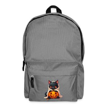 Halloween Cat with Halloween Pumpkin - Backpack - elephant grey - Front