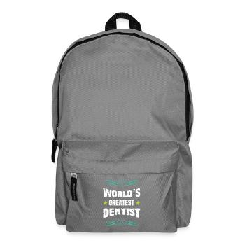 World's Best Dentist – Saying Shirt - Backpack - elephant grey - Front