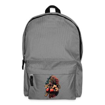 Indigener KriegerMit Jaguar - Rucksack - Mittelgrau - Vorne