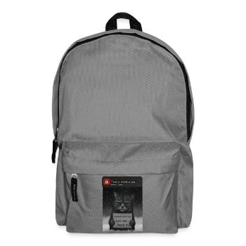 Cat has a message for you - Funnier - Backpack - elephant grey - Front