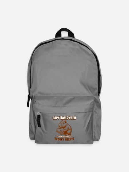 Capy Halloween – Capybara mit Kürbis - Rucksack - Mittelgrau