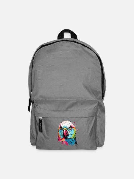 Bunter Wellensittich Kunstdesign - Rucksack - Mittelgrau