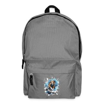 Beagle Hund Snowboard - Rucksack - Mittelgrau - Vorne