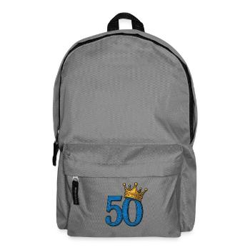 Blaue 50 mit goldener Krone – Edles Geburtstagsdes - Rucksack - Mittelgrau - Vorne