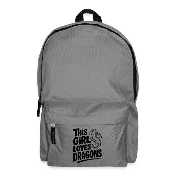 This Girl Loves Dragons - Backpack - elephant grey - Front