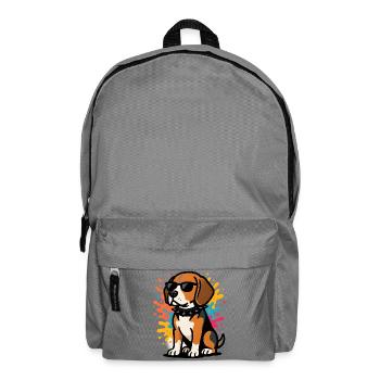 Sungled Beagle Hund in Farbe - Rucksack - Mittelgrau - Vorne