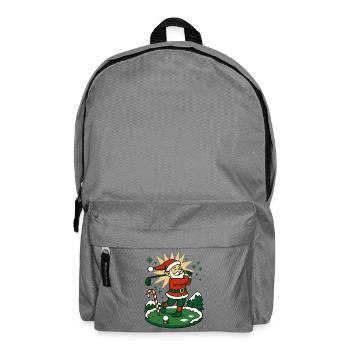 Santa Claus Golfing Christmas Fun Holiday - Backpack - elephant grey - Front