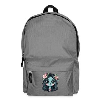 Blue flower girl with crown - Backpack - elephant grey - Front