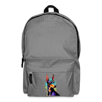 Color explosion Doberman - Backpack - elephant grey - Front