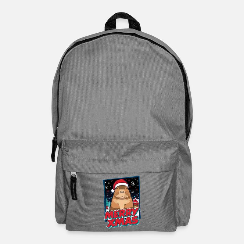 Capybara mit Santa Hut Weihnachten - Rucksack - Mittelgrau