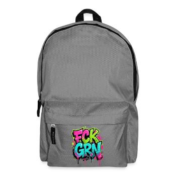 FCK GRN Graffiti Neon - Anti Grüne - Rucksack - Mittelgrau - Vorne