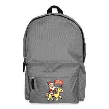 Cute Santa Claus rides unicorn Merry Christma - Backpack - elephant grey - Front