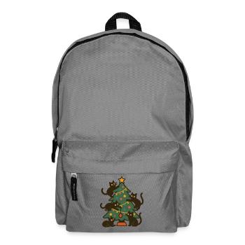 Chats de Noël autour de la fête de l’arbre de Noël - Sac à dos - gris éléphant - Devant