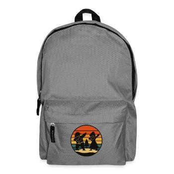 Dabbing Weihnachtsmann & Mrs Claus Retro Shirt - Rucksack - Mittelgrau - Vorne