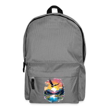 Sunset hawk over wilderness - Backpack - elephant grey - Front