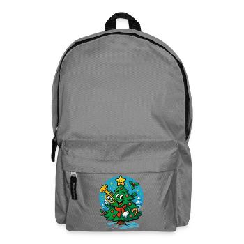 Jolly Christmas Tree Playing Trumpet Design - Backpack - elephant grey - Front