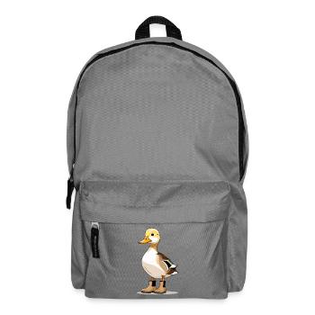Cartoon-Ente in Stiefeln - Rucksack - Mittelgrau - Vorne