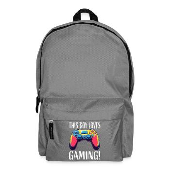 Boy Loves Gaming Controller - Backpack - elephant grey - Front