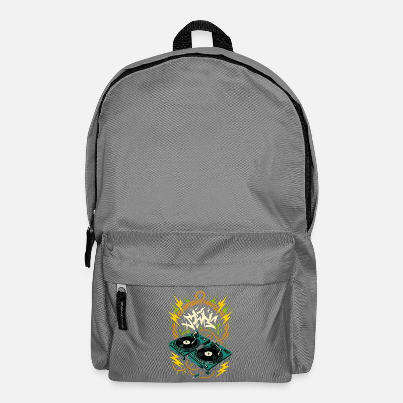 Turntables DJ, Graffiti Style, Rave Music - Backpack - elephant grey