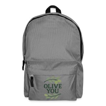 Olive You – Drôle de design branche d’olivier - Sac à dos - gris éléphant - Devant