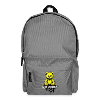 Aime-toi d’abord Teddy Bear Graffiti - Sac à dos - gris éléphant - Devant