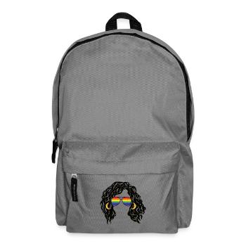 Regenbogenschattierungen Lockiges Afro-Mädchen-Haar Pride Retro - Rucksack - Mittelgrau - Vorne