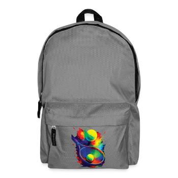 Farbenfrohes Design Sport Tennisschläger und Ball - Rucksack - Mittelgrau - Vorne