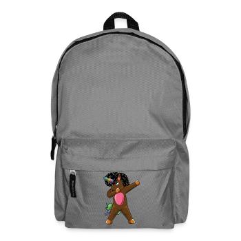 Unicorn Afro Hair Dabbing Rainbow Cute Kids Design - Backpack - elephant grey - Front