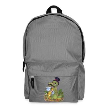 Funny Tea Rex Pun Hand Drawn Dino - Backpack - elephant grey - Front