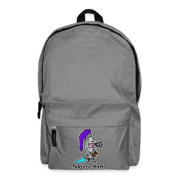 Tapfere Mimi – Cartoon Ritter mit Teddy - Rucksack - Mittelgrau - Vorne