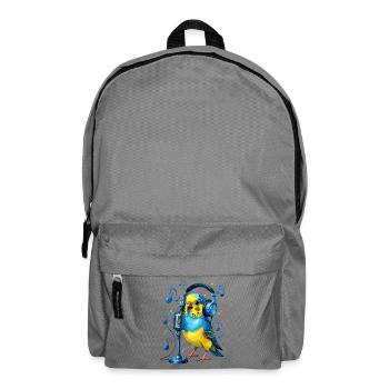 Parrot with headphone microphone - Backpack - elephant grey - Front