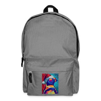 Pinguin Weihnachten Porträt - Rucksack - Mittelgrau - Vorne