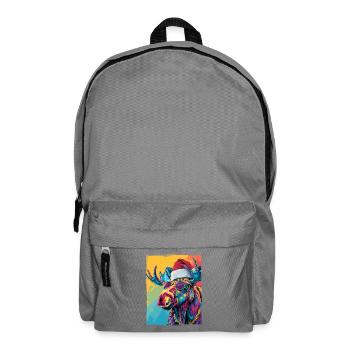 Portrait de Noël de l’orignal - Sac à dos - gris éléphant - Devant