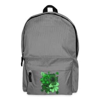Green Shamrock Pattern - Backpack - elephant grey - Front