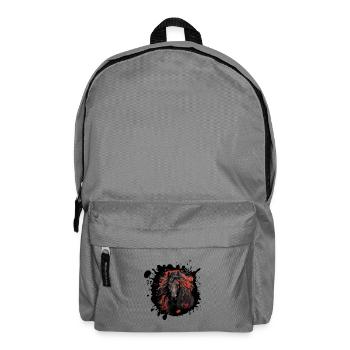 Black horse with red splatter - Backpack - elephant grey - Front